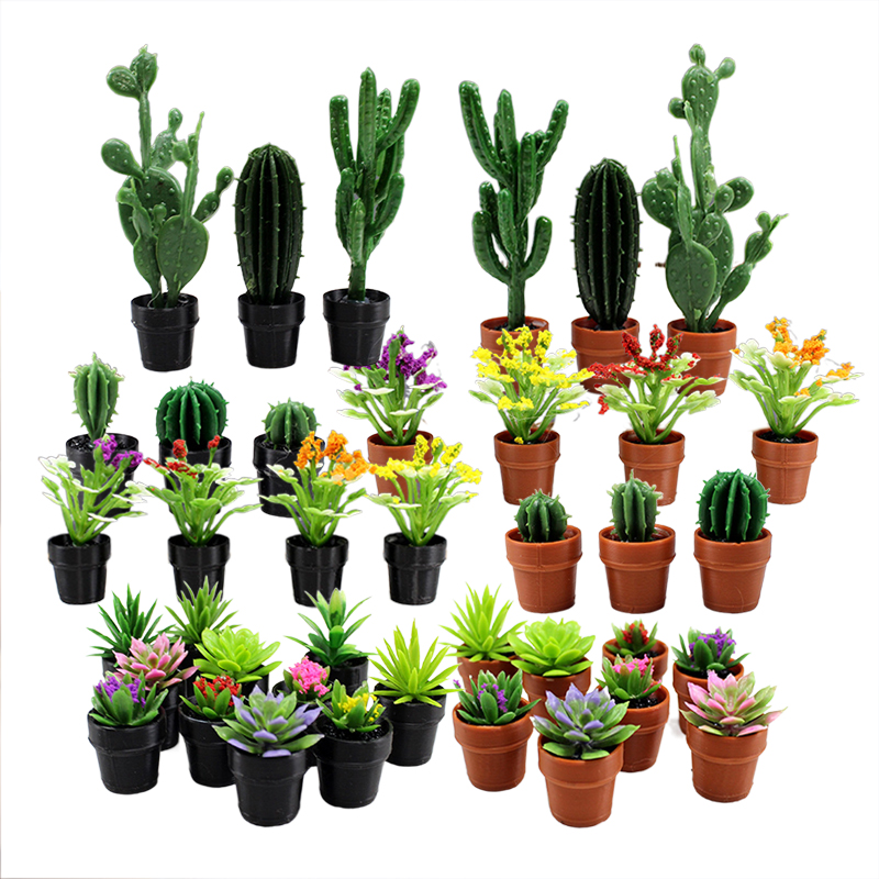 Echeveria Succulent - 8 шт. миниатюрных пластиковых растений в